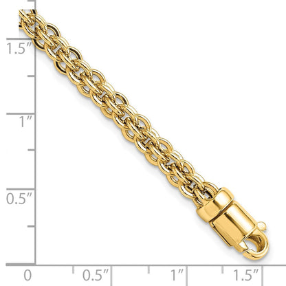 7.5 Zoll 14K Poliert Fantasieglieder Armband