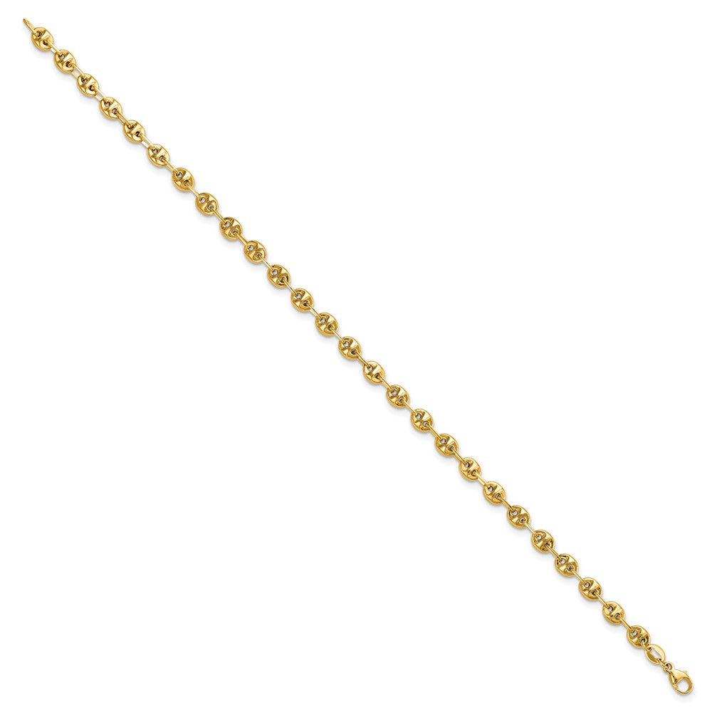 7.5 Zoll 14K Poliert Fantasieglieder Armband
