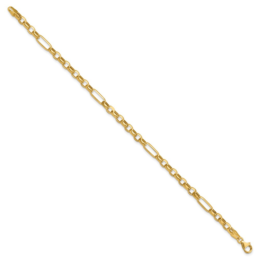 7.5 Zoll 14K Poliert Fantasieglieder Armband