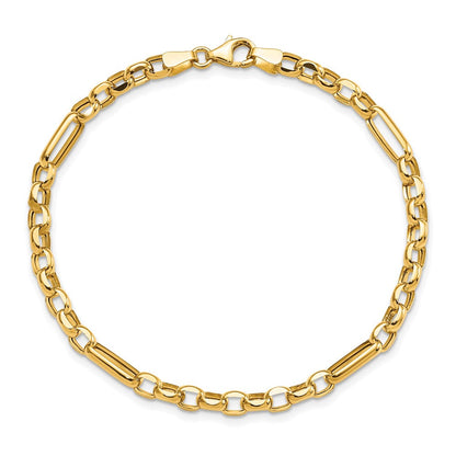 7.5 Zoll 14K Poliert Fantasieglieder Armband