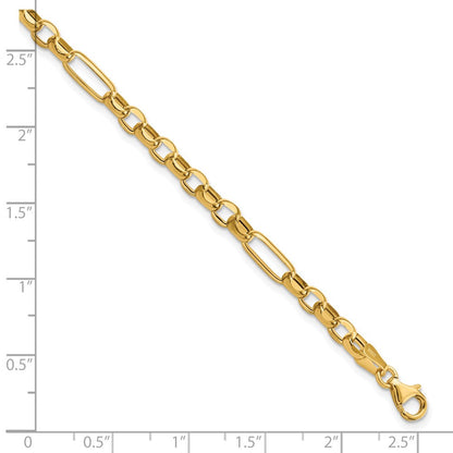 7.5 Zoll 14K Poliert Fantasieglieder Armband