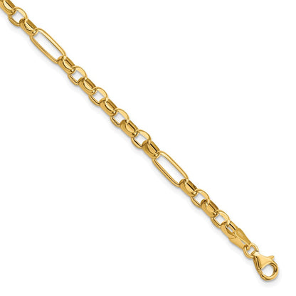 7.5 Zoll 14K Poliert Fantasieglieder Armband