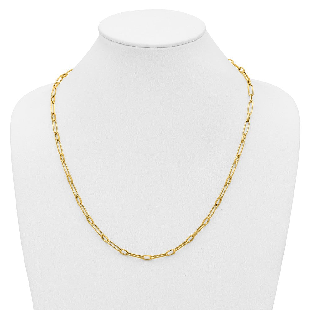 14K Gelbgold Poliert Fantasie Oval Glieder Halskette