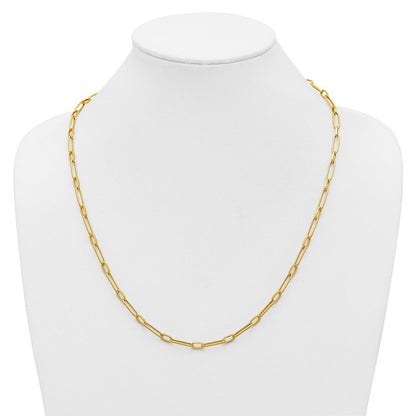 14K Gelbgold Poliert Fantasie Oval Glieder Halskette