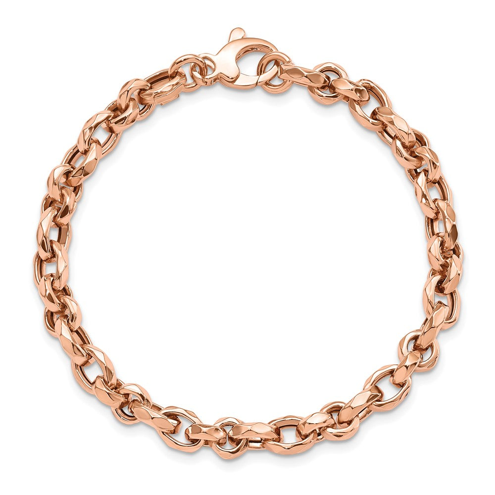 7.5 Zoll 14K Roségold Poliert Fantasieglieder Armband