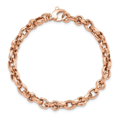 7.5 Zoll 14K Roségold Poliert Fantasieglieder Armband