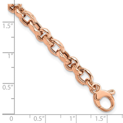 7.5 Zoll 14K Roségold Poliert Fantasieglieder Armband