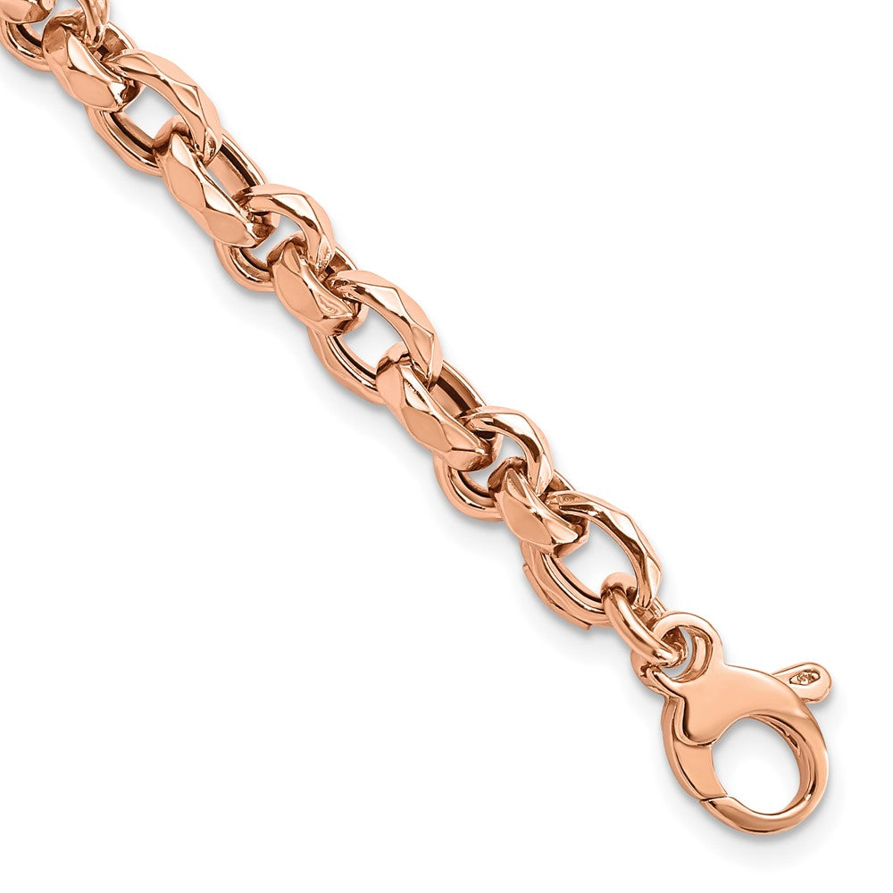 7.5 Zoll 14K Roségold Poliert Fantasieglieder Armband