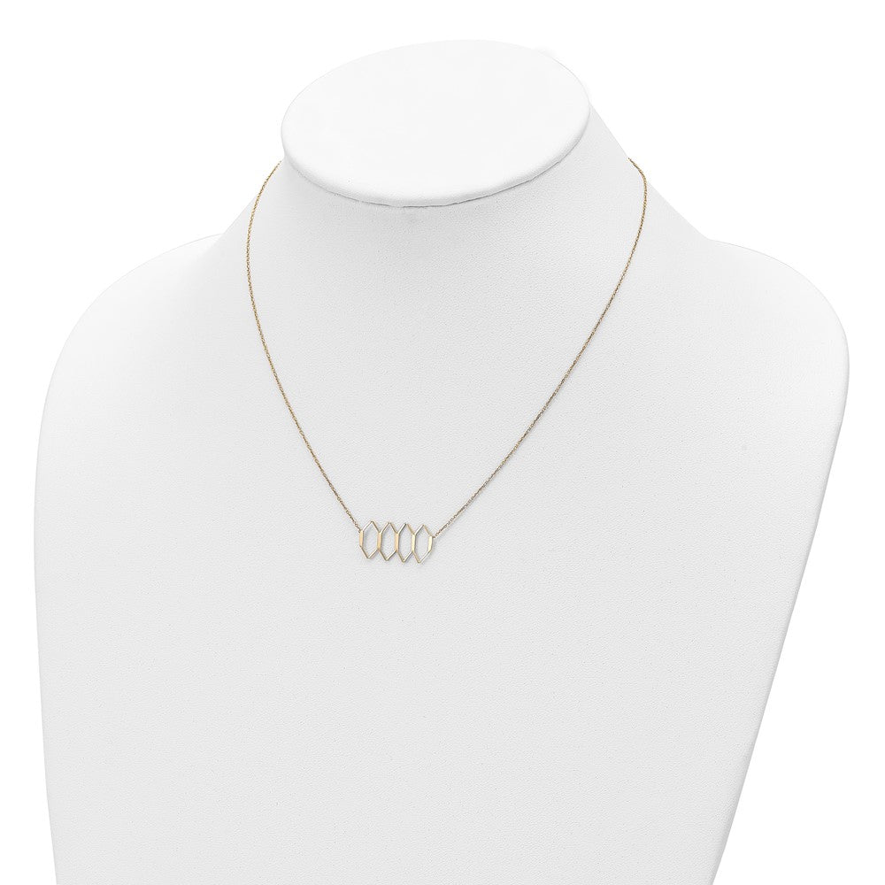 14K Gelbgold Poliert Fantasie Shapes mit 2 in Verlängerung. Halskette