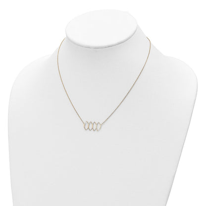 14K Gelbgold Poliert Fantasie Shapes mit 2 in Verlängerung. Halskette