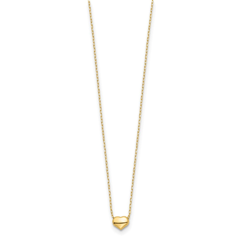14K Gelbgold Poliert Herz 16.5 Zoll Halskette