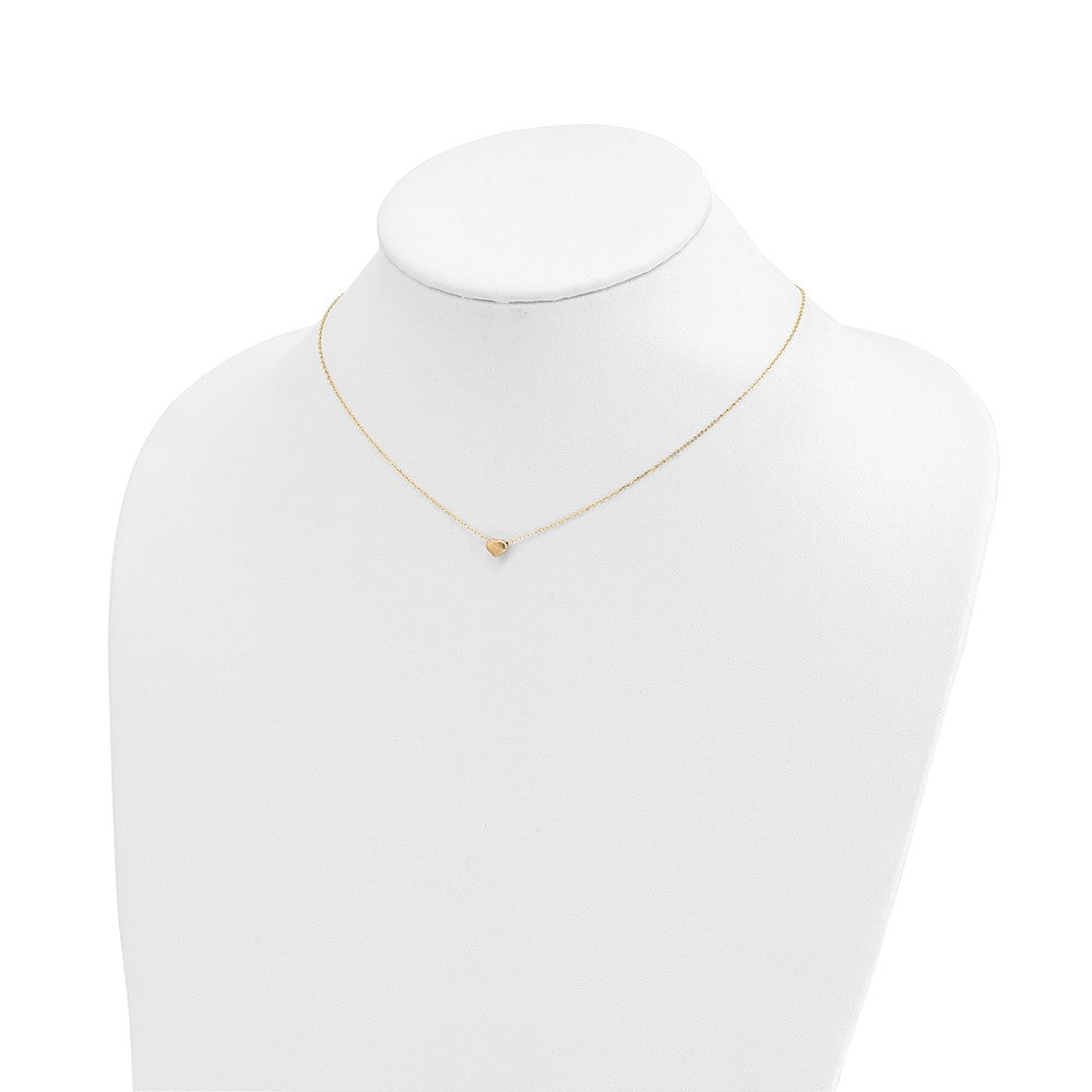 14K Gelbgold Poliert Herz 16.5 Zoll Halskette