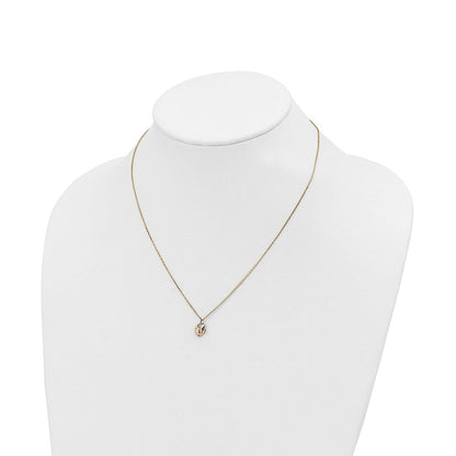 14K Bicolor Herz Schloss und Key Halskette
