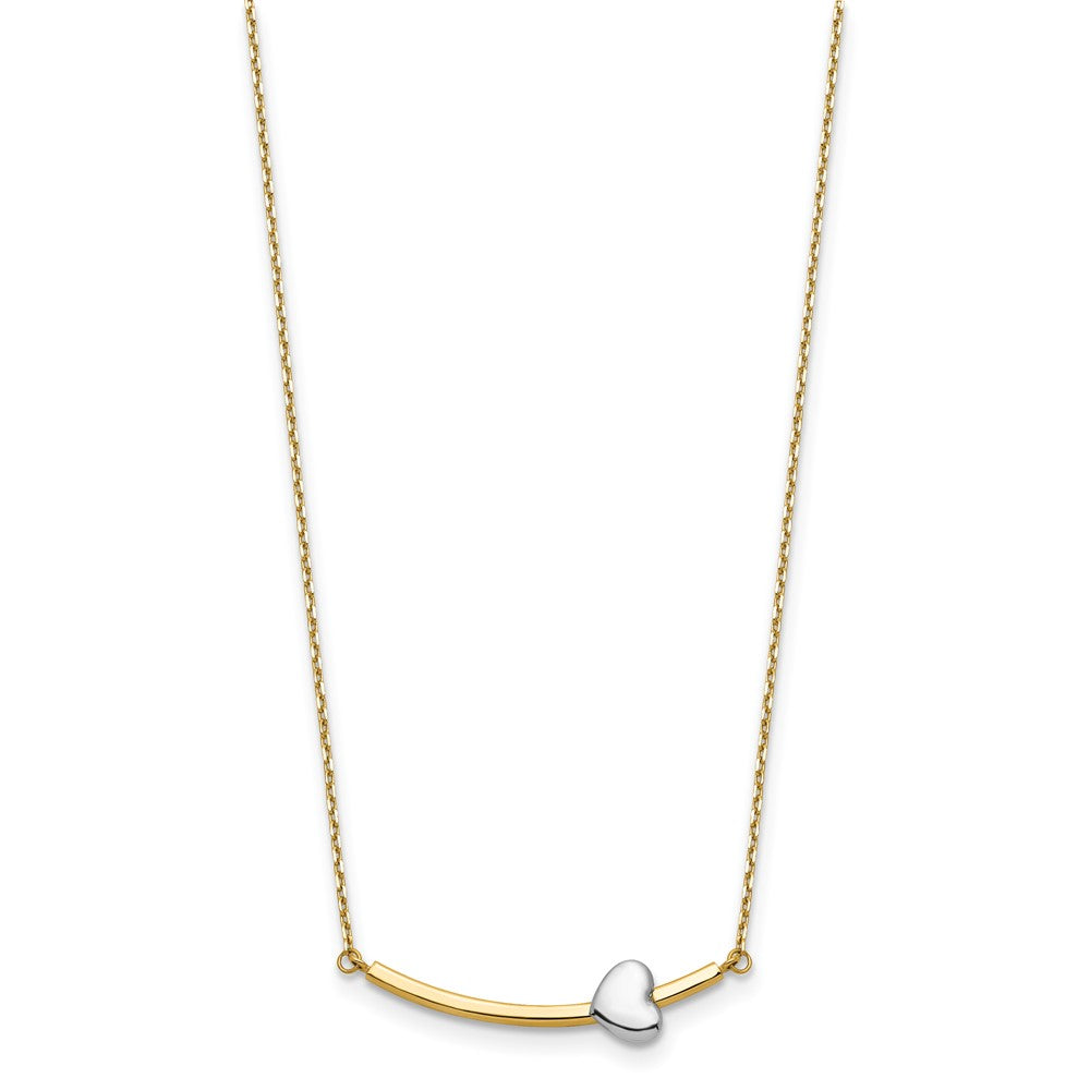 14K Bicolor Herz Stab 18 Zoll Halskette