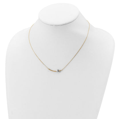14K Bicolor Herz Stab 18 Zoll Halskette
