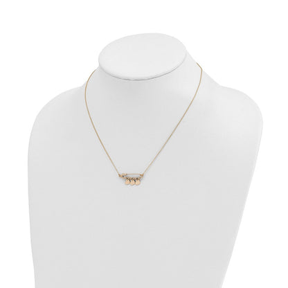 14K Gelbgold Sicherheits Brosche mit Hängend Herzen Halskette