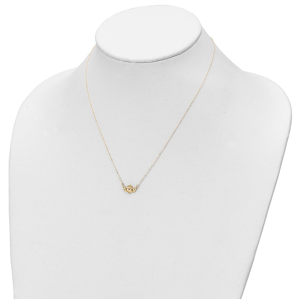 14K Gelbgold Poliert Claddagh 17 Zoll Halskette