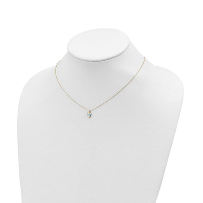 14K Gelbgold Poliert Emailliert Delfin 16.5 Zoll Halskette