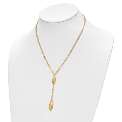 14K Gelbgold Fantasie Y Diamantiert Tropfen mit 1 Zoll Verlängerung. Halskette