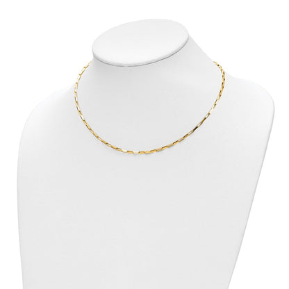 14K Gelbgold Poliert Fantasie Venezianer Knöpfe 17 Zoll Halskette