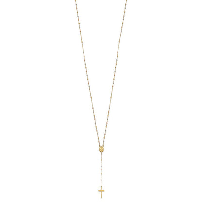 14K Tricolor Perle Rosenkranz 17 Zoll Neckalce mit 3 Verlängerung