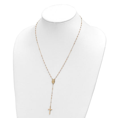 14K Tricolor Perle Rosenkranz 17 Zoll Neckalce mit 3 Verlängerung