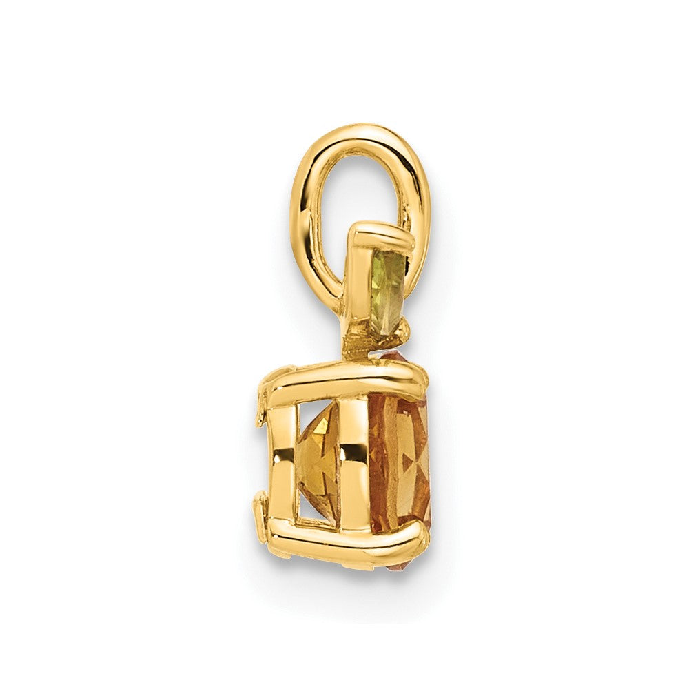 14K Gelbgold Gold Citrin und Peridot Orange Kette Anhänger