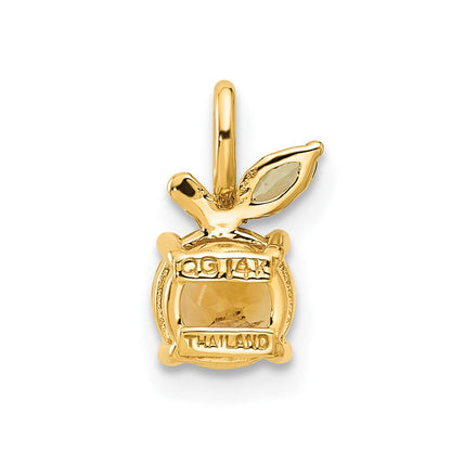 14K Gelbgold Gold Citrin und Peridot Orange Kette Anhänger