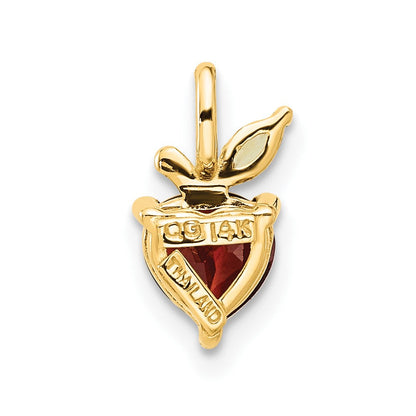 14K Gelbgold Gold Granat und Peridot Apple Kette Anhänger