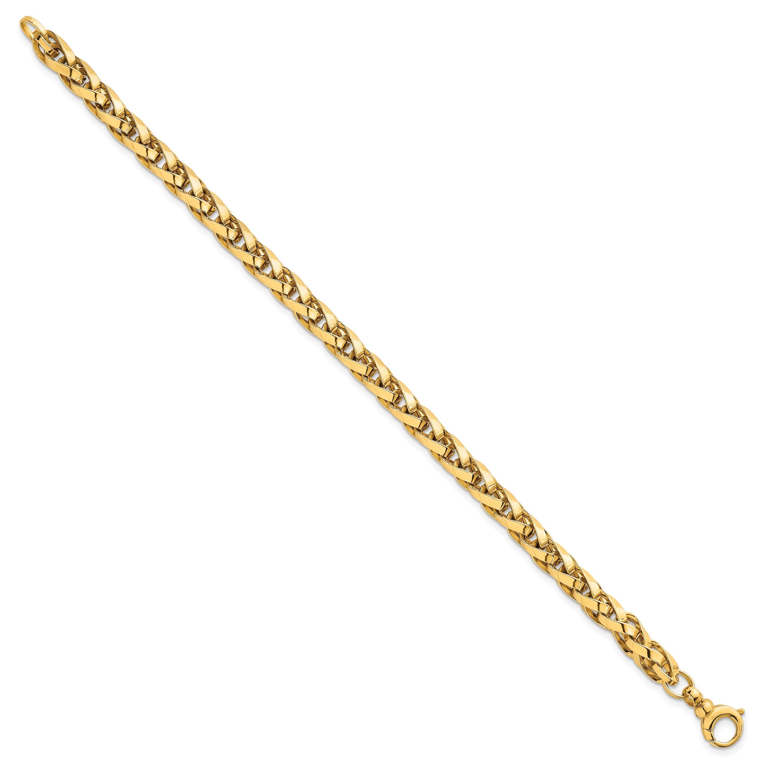 14K Gelbgold Poliert 4.25mm Leicht Fantasieglieder Gliederarmband