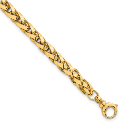 14K Gelbgold Poliert 4.25mm Leicht Fantasieglieder Gliederarmband