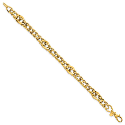 14K Gelbgold Poliert Multi Abgestuft Panzer Glieder Gliederarmband