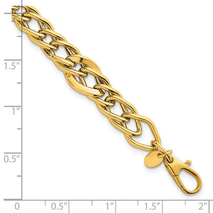 14K Gelbgold Poliert Multi Abgestuft Panzer Glieder Gliederarmband