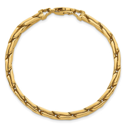 14K Gelbgold Poliert 6.3mm Leicht Fantasieglieder 7.5 Zoll Armband