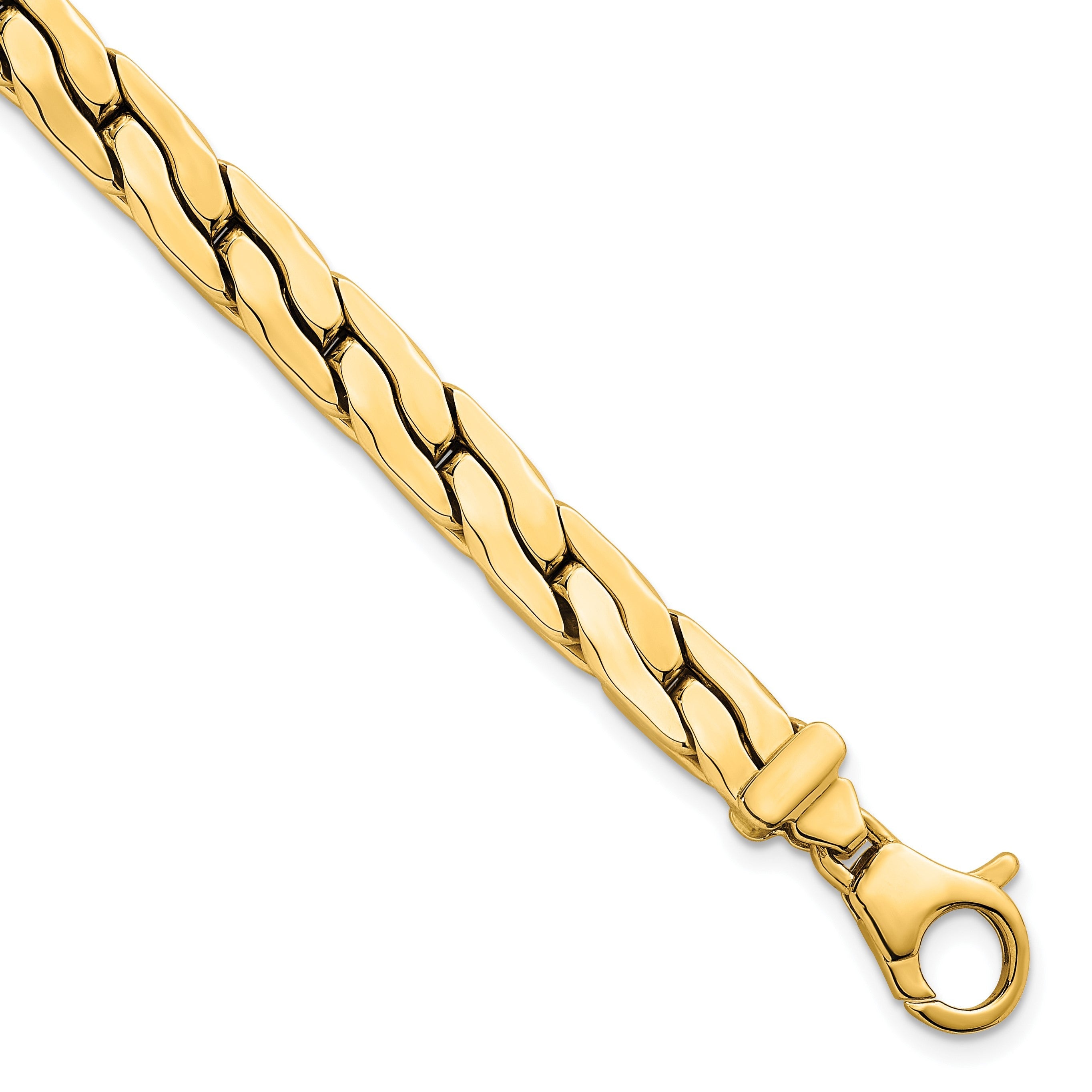 14K Gelbgold Poliert 6.3mm Leicht Fantasieglieder 7.5 Zoll Armband