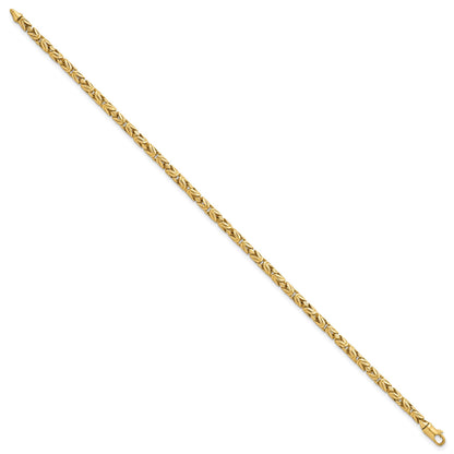 14K Gelbgold Poliert 3mm Abgerundet Byzantiner Glieder Gliederarmband
