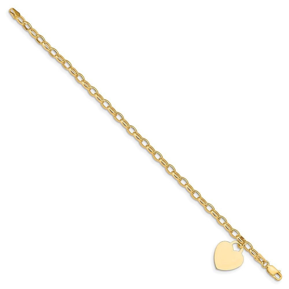 7.5 Zoll 14K Herz Charm Armband