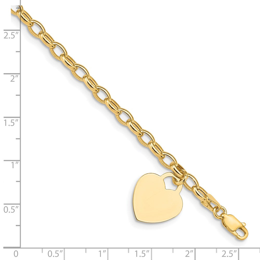 7.5 Zoll 14K Herz Charm Armband