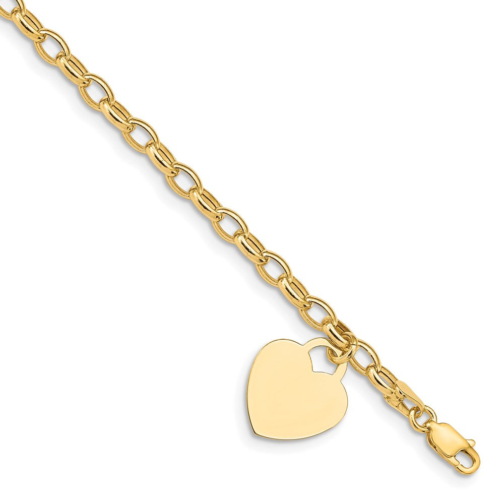 7.5 Zoll 14K Herz Charm Armband