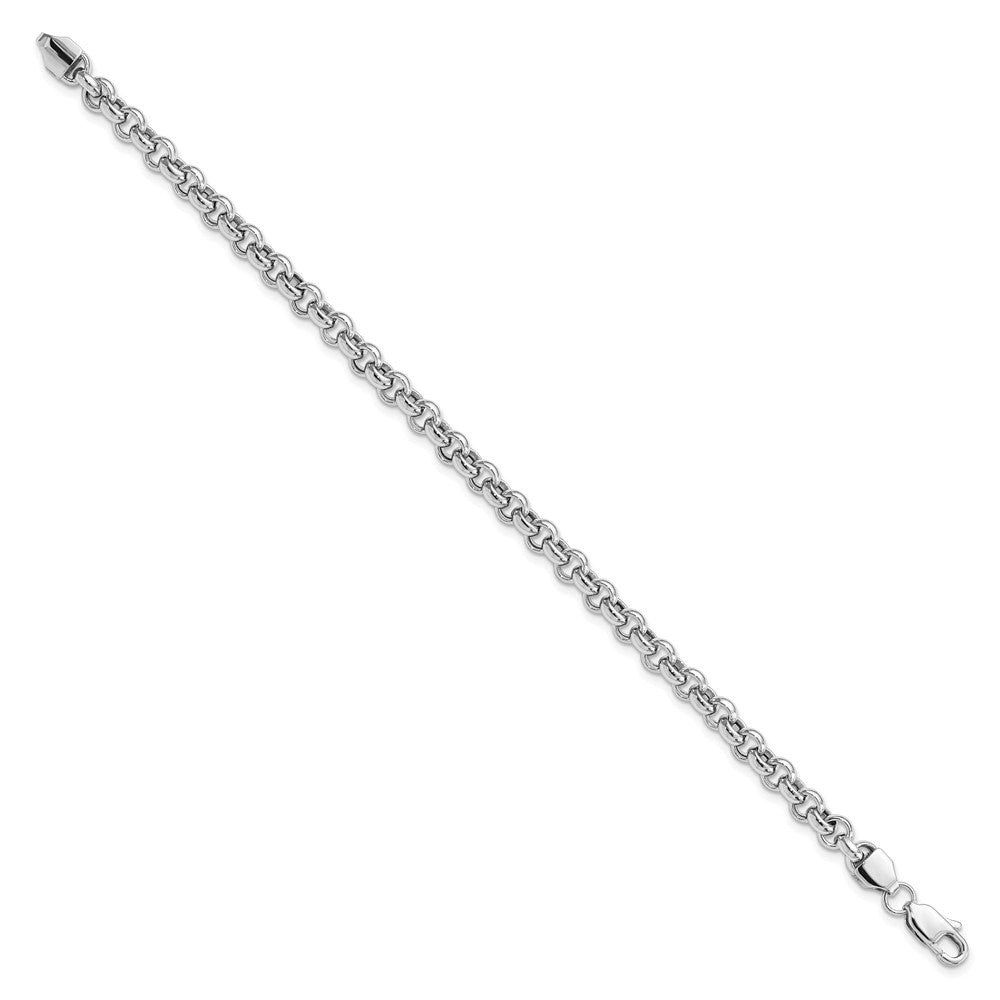 7.5 Zoll 14K Weißgold 7.5 Zoll 4.75mm Poliert Fantasie Erbs Glieder Armband