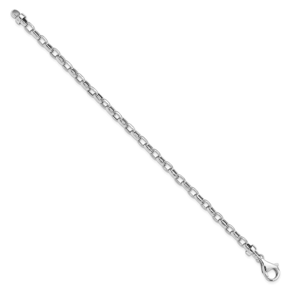7.5 Zoll 14K Weißgold 7.5 Zoll 4.75mm Poliert Fantasie Armband
