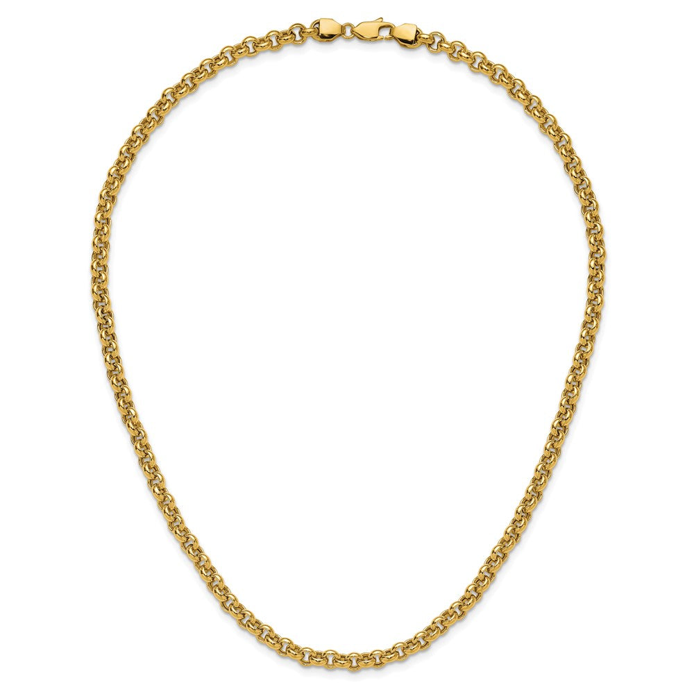 14K Gelbgold 18 Zoll 5mm Poliert Fantasie Erbs Glieder Halskette