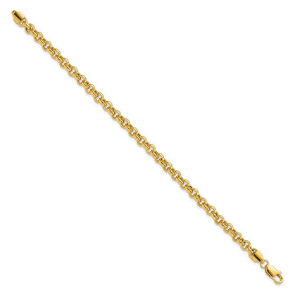 14K 7.5 Zoll 5mm Poliert Fantasie Erbs Glieder Armband