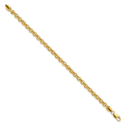 14K 7.5 Zoll 5mm Poliert Fantasie Erbs Glieder Armband
