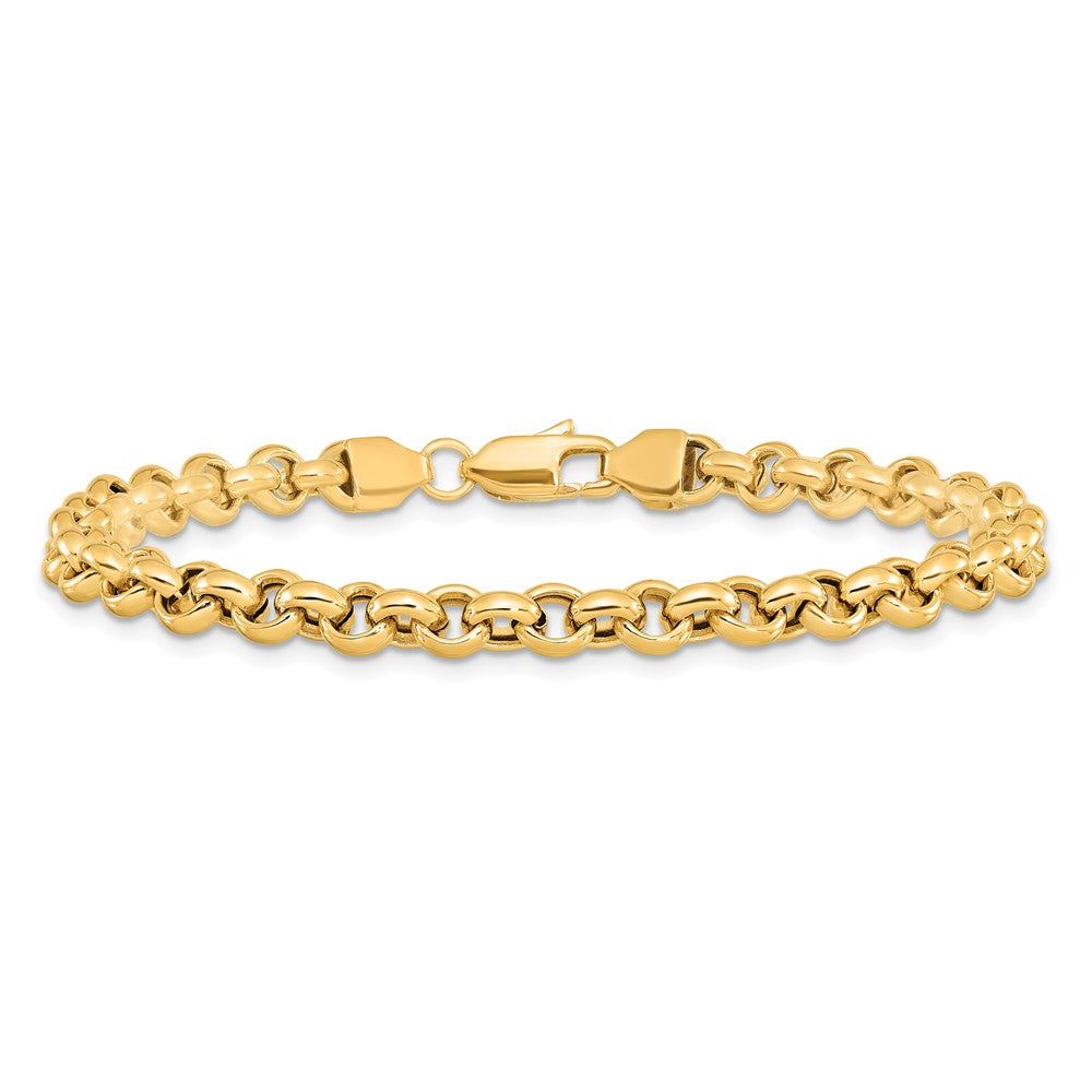 14K 7.5 Zoll 5mm Poliert Fantasie Erbs Glieder Armband