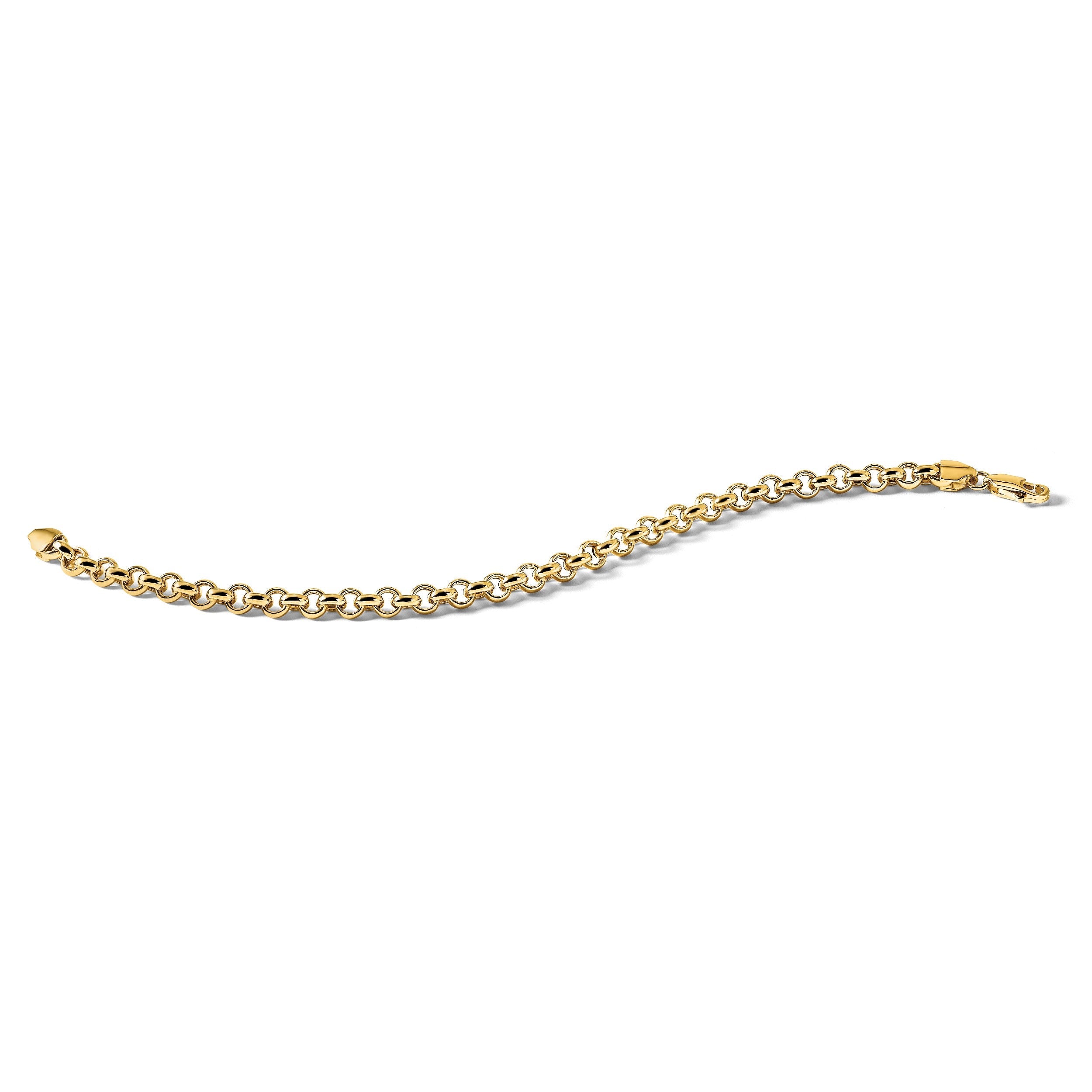14K 7.5 Zoll 5mm Poliert Fantasie Erbs Glieder Armband