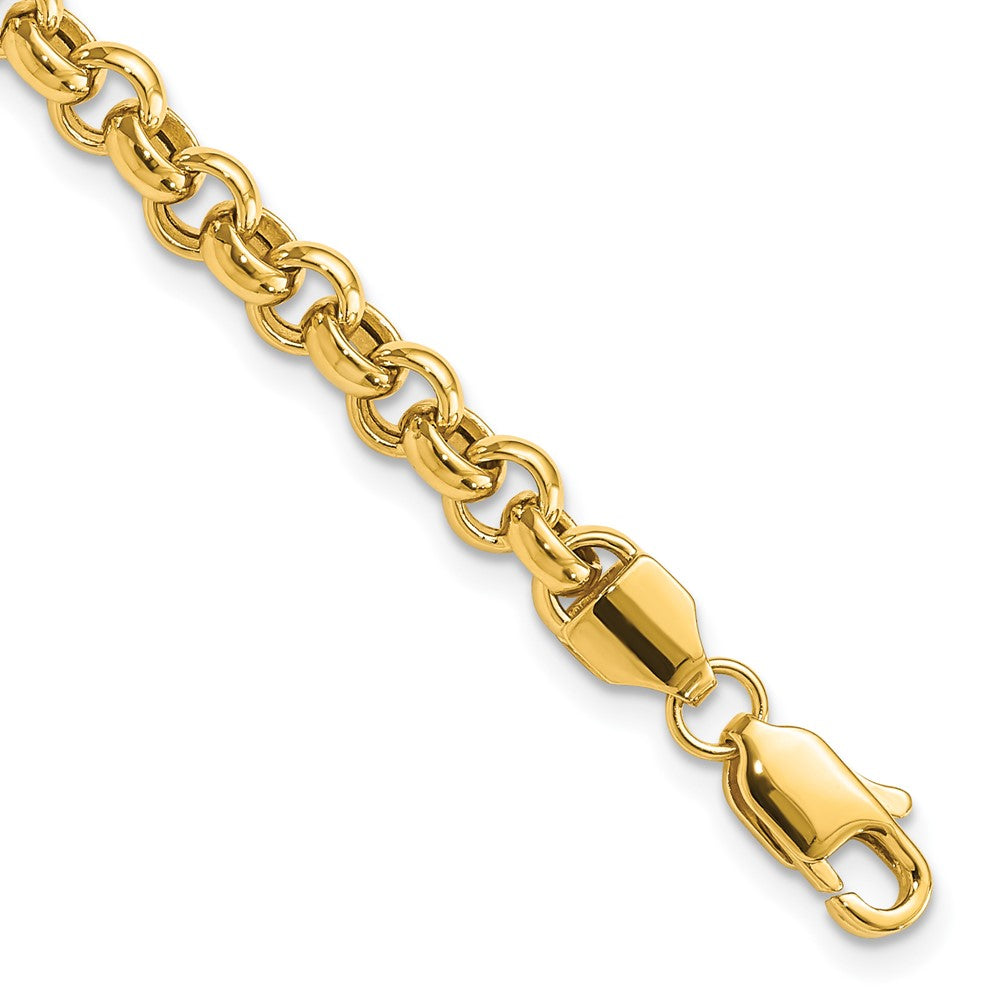 14K 7.5 Zoll 5mm Poliert Fantasie Erbs Glieder Armband