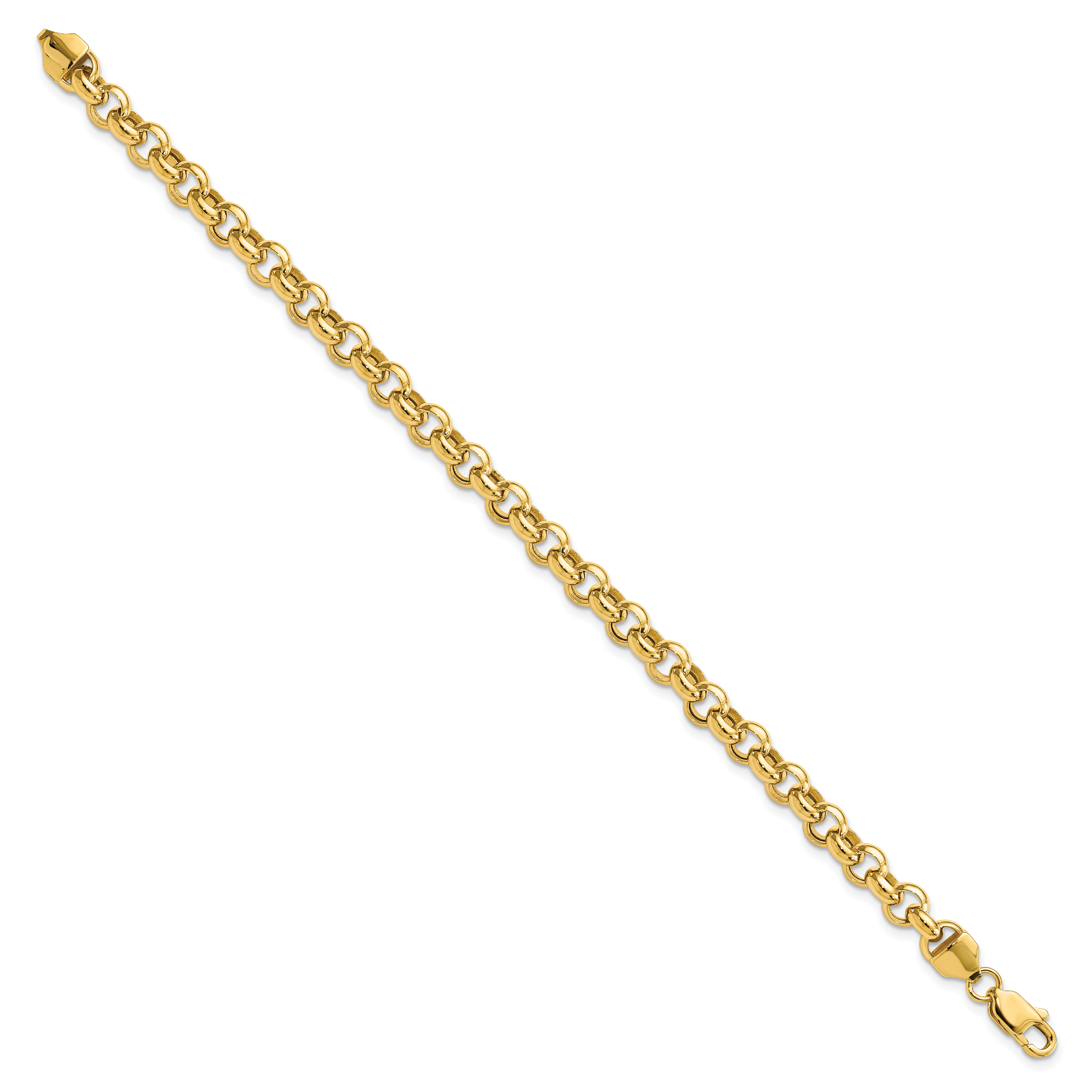 7.5 Zoll 14K 7.5 Zoll 6.25mm Poliert Fantasie Erbs Glieder Armband