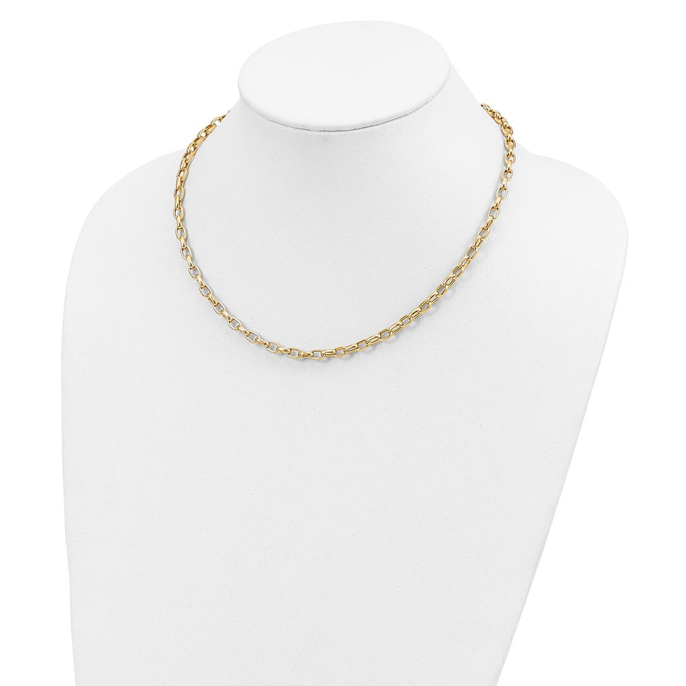 14K Gelbgold 18 Zoll 4.5mm Poliert Fantasieglieder Halskette