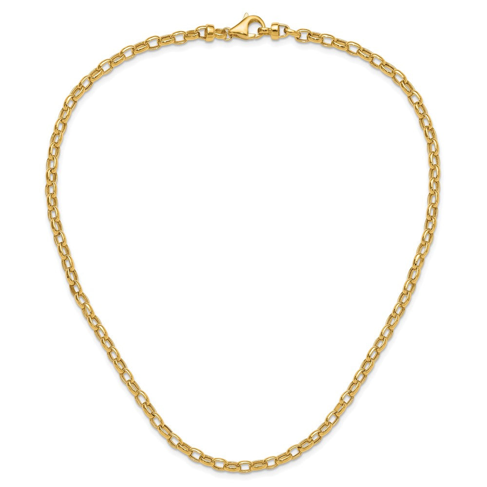 14K Gelbgold 18 Zoll 4.5mm Poliert Fantasieglieder Halskette